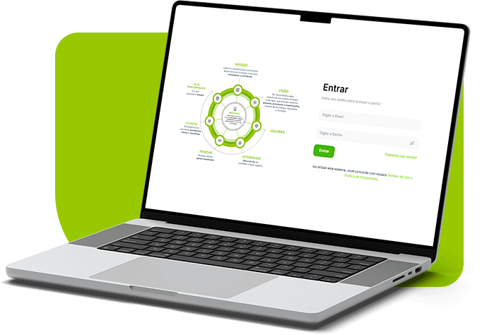 Portal TSI exibido em notebook